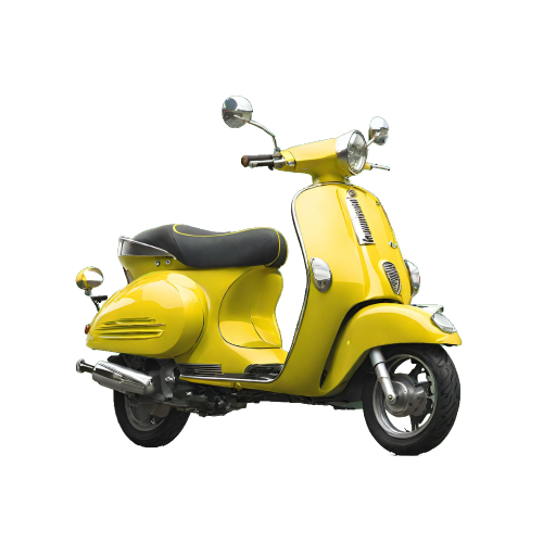 illustration of a yellow scooter vespa