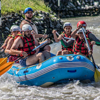 people rafting on the river