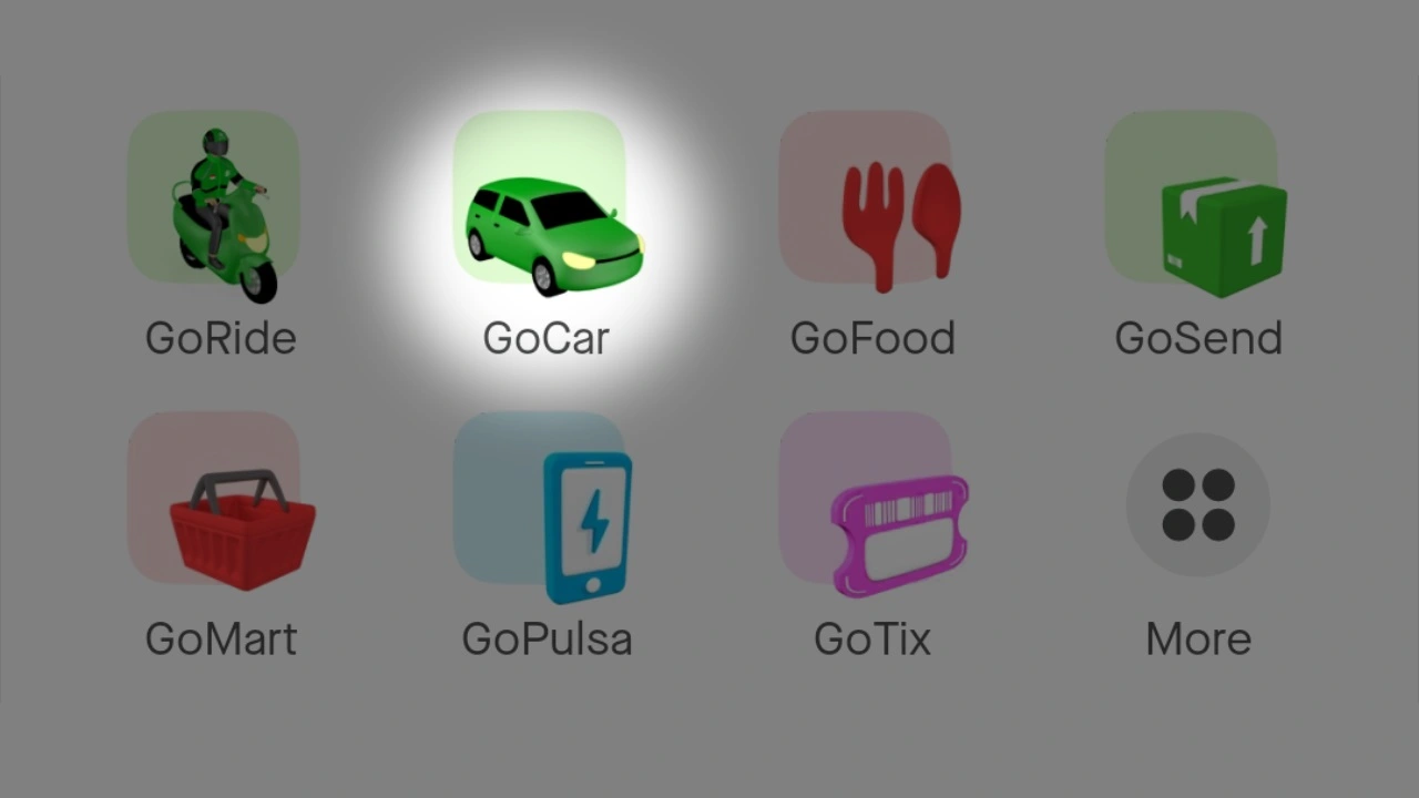 Gojek app menu